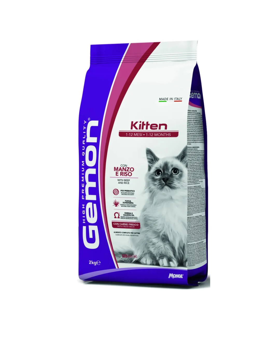 Gemon Cat Kitten Manzo e Riso 2kg