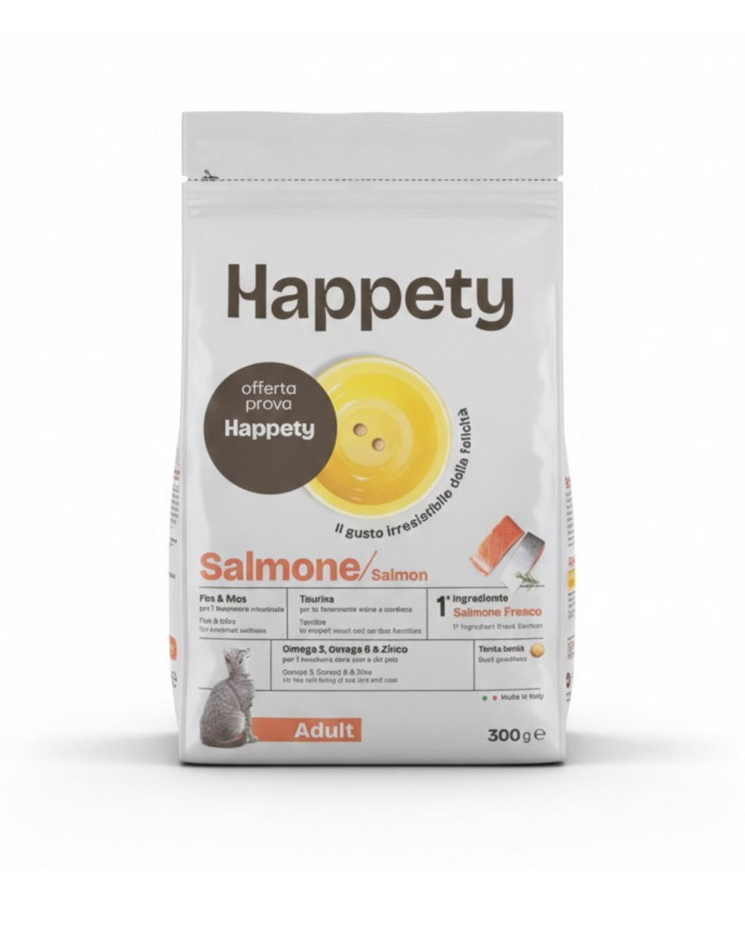 HAPPETY - Dry Cat Adult Salmone 300gr