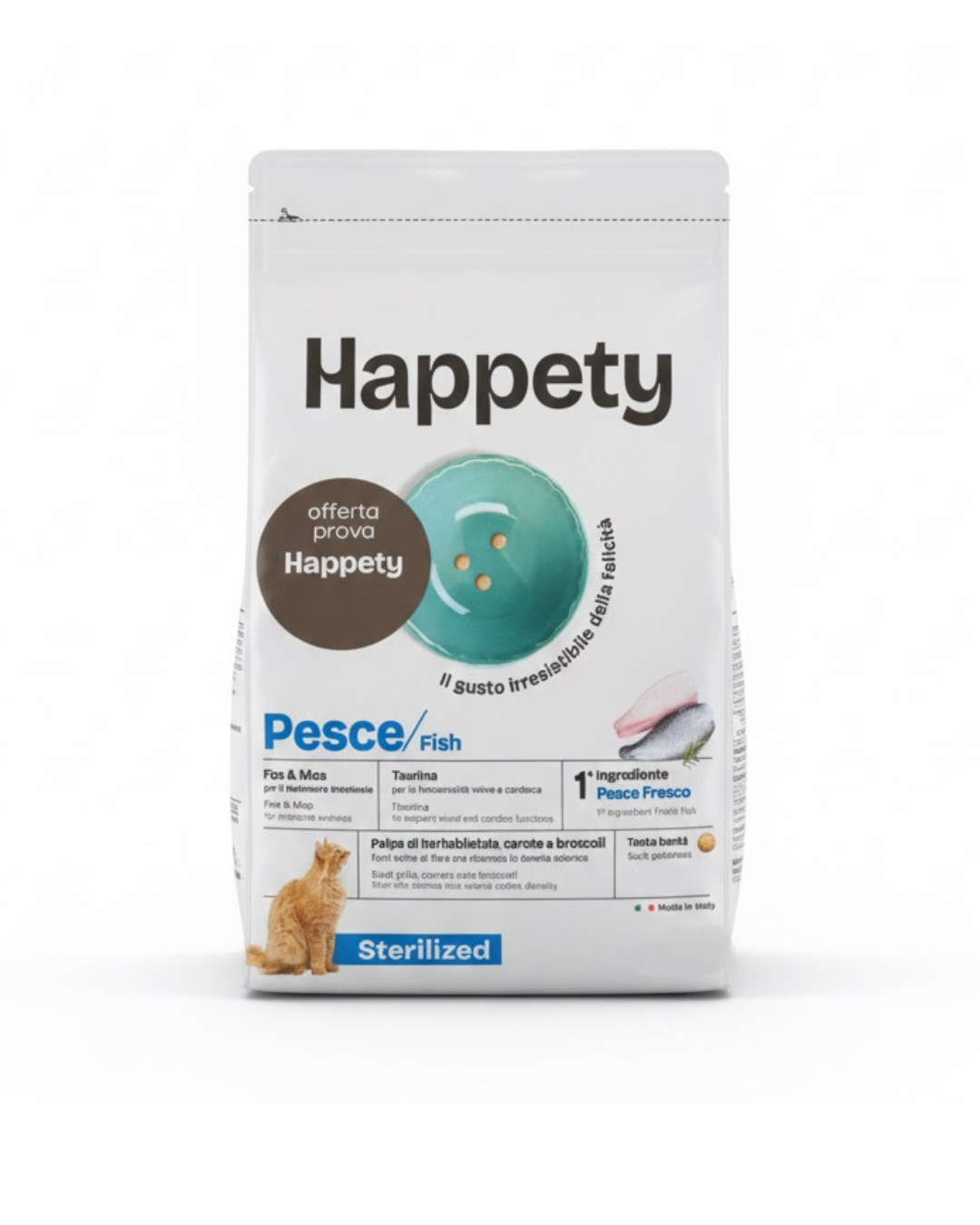 HAPPETY - Dry Cat Sterilised Pesce 1,5 kg