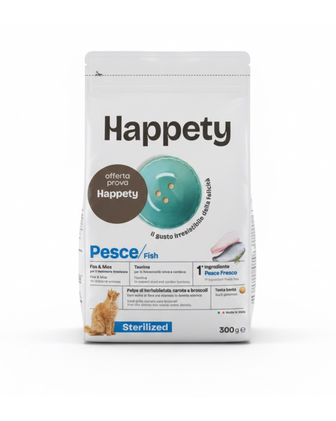 HAPPETY - Dry Cat Sterilised Pesce 300gr