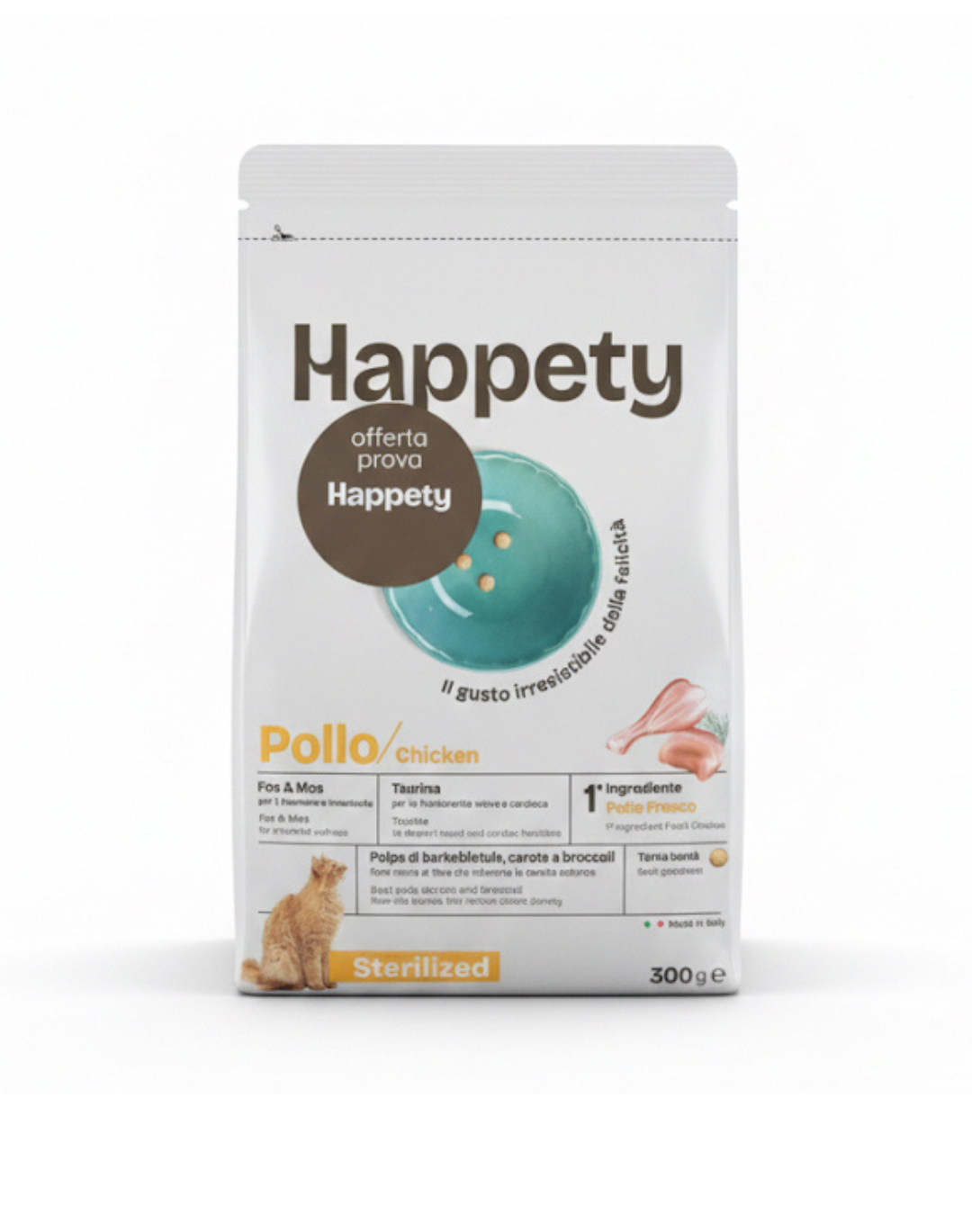 HAPPETY - Dry Cat Sterilised Pollo 300gr