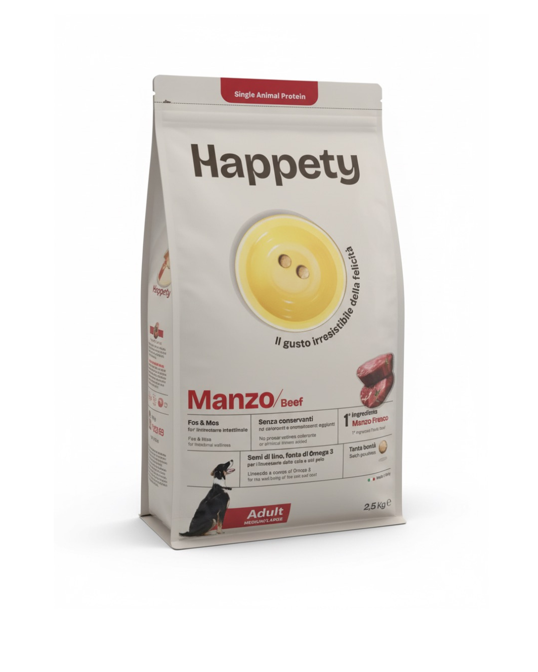 HAPPETY - Dry Dog SAP Adult Medium/Large Manzo 2,5 kg