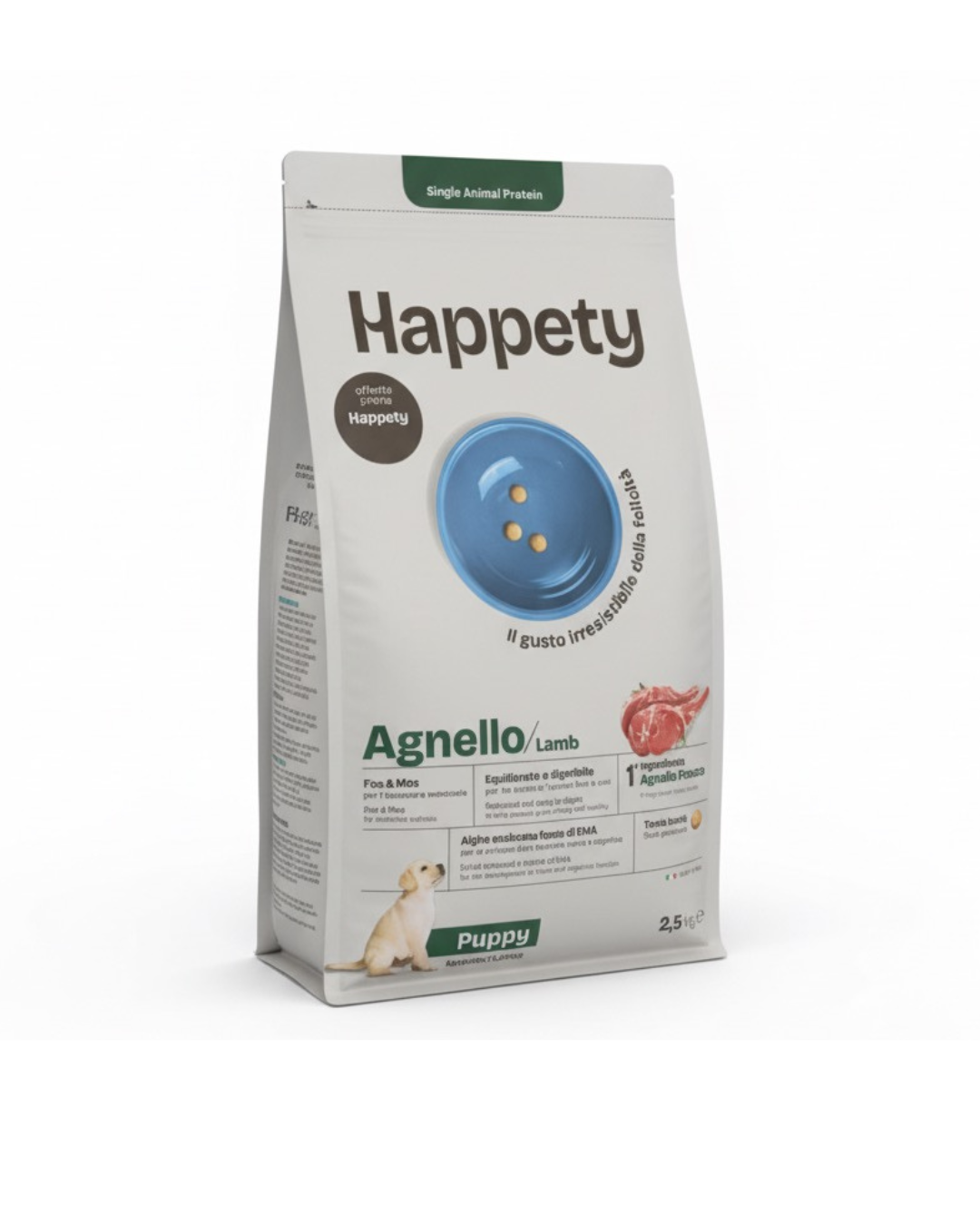 HAPPETY - Dry Dog SAP Puppy Medium/Large Agnello 2,5 kg
