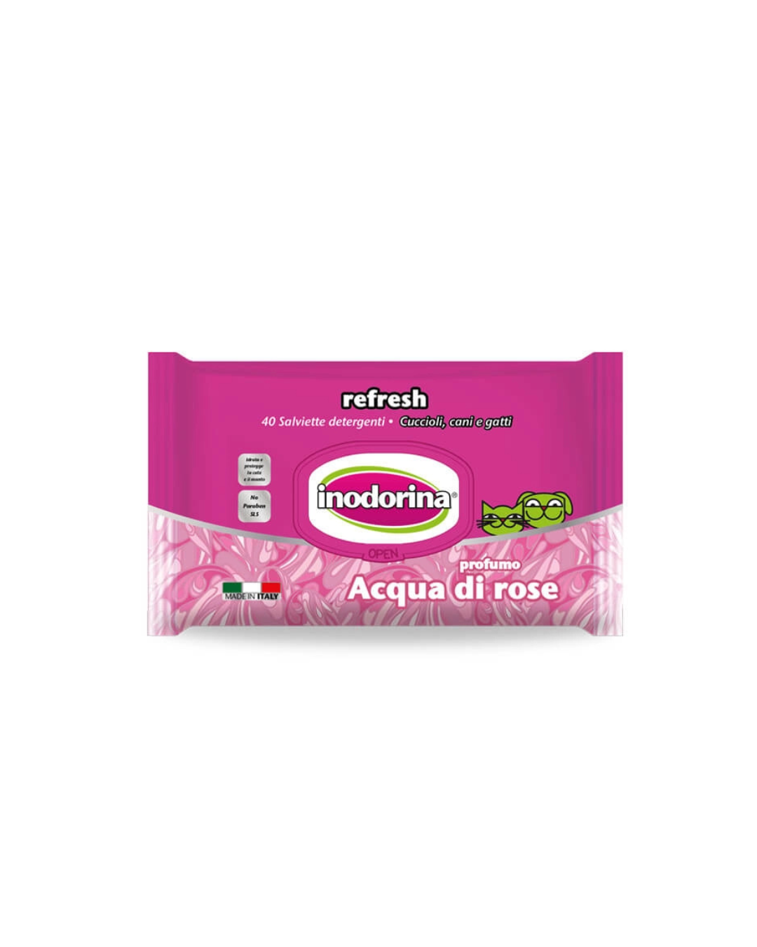 Inodorina - Salviette Refresh - Acqua di Rose 40 Salviette