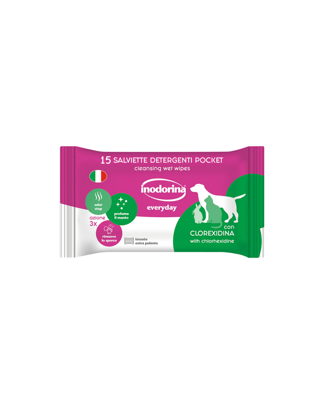 Inodorina - Salviette Refresh Pocket - Clorexidina 15 Salviette