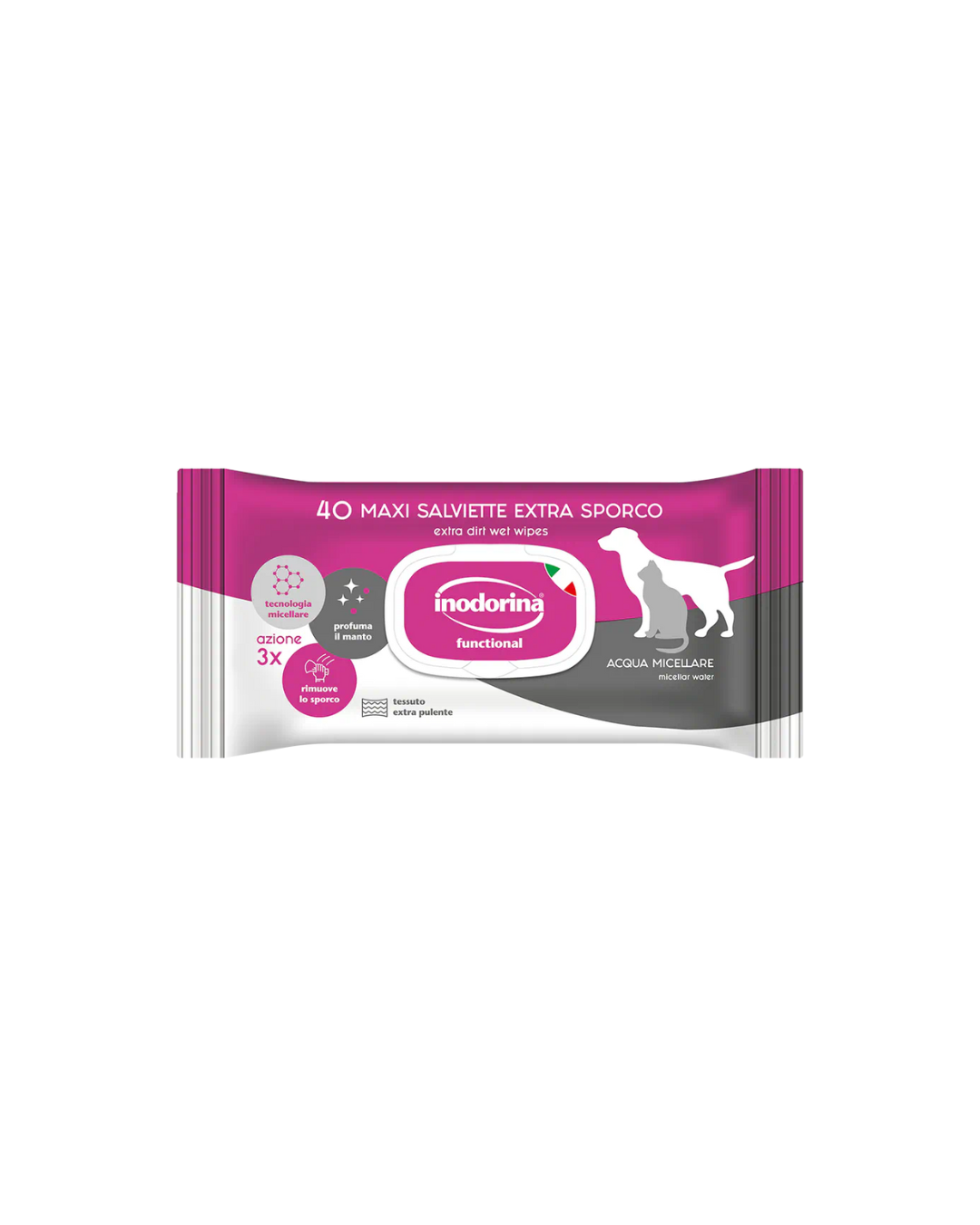 Inodorina - Salviette Refresh Sensitive - Acqua Micellare 40 Salviette