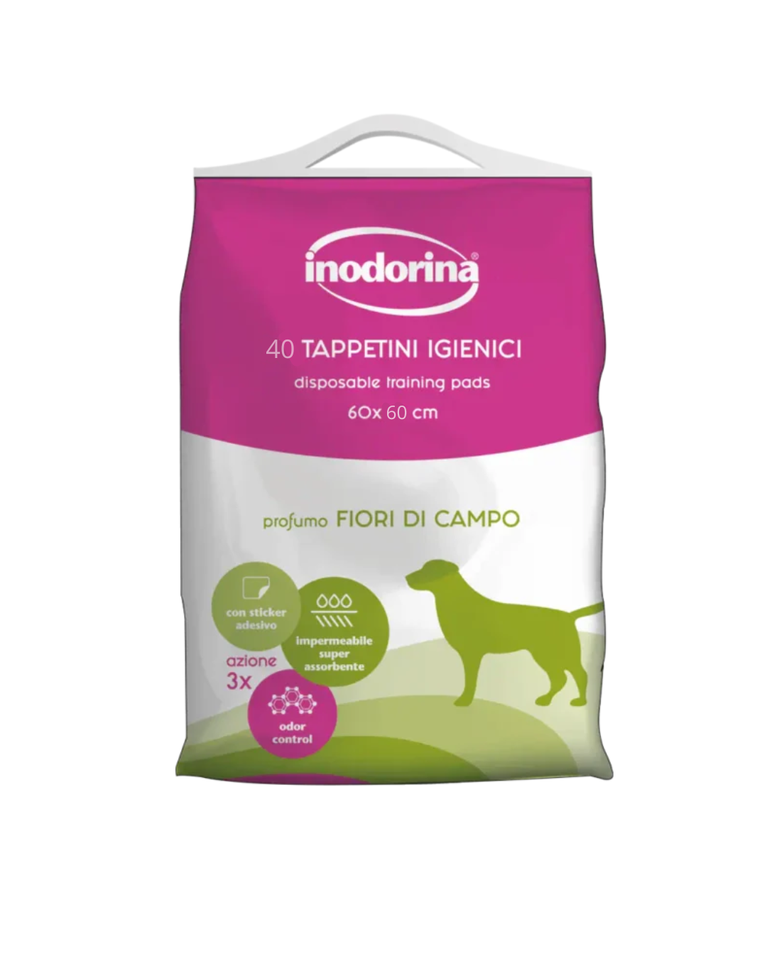 Inodorina - 40 Tappetini 60x60 Fiori di Campo - Con Strip Adesivo