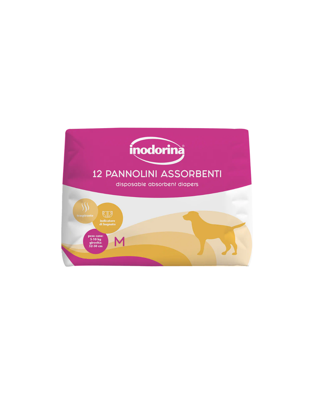 Inodorina - Pannolini Assorbenti per Cani - Taglia M 12 pz