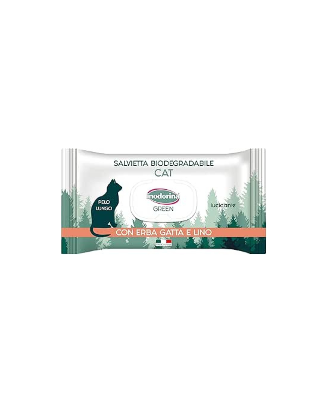 Inodorina - Salviette Green Rinfrescante - con Erba Gatta e Lino - 30 pz