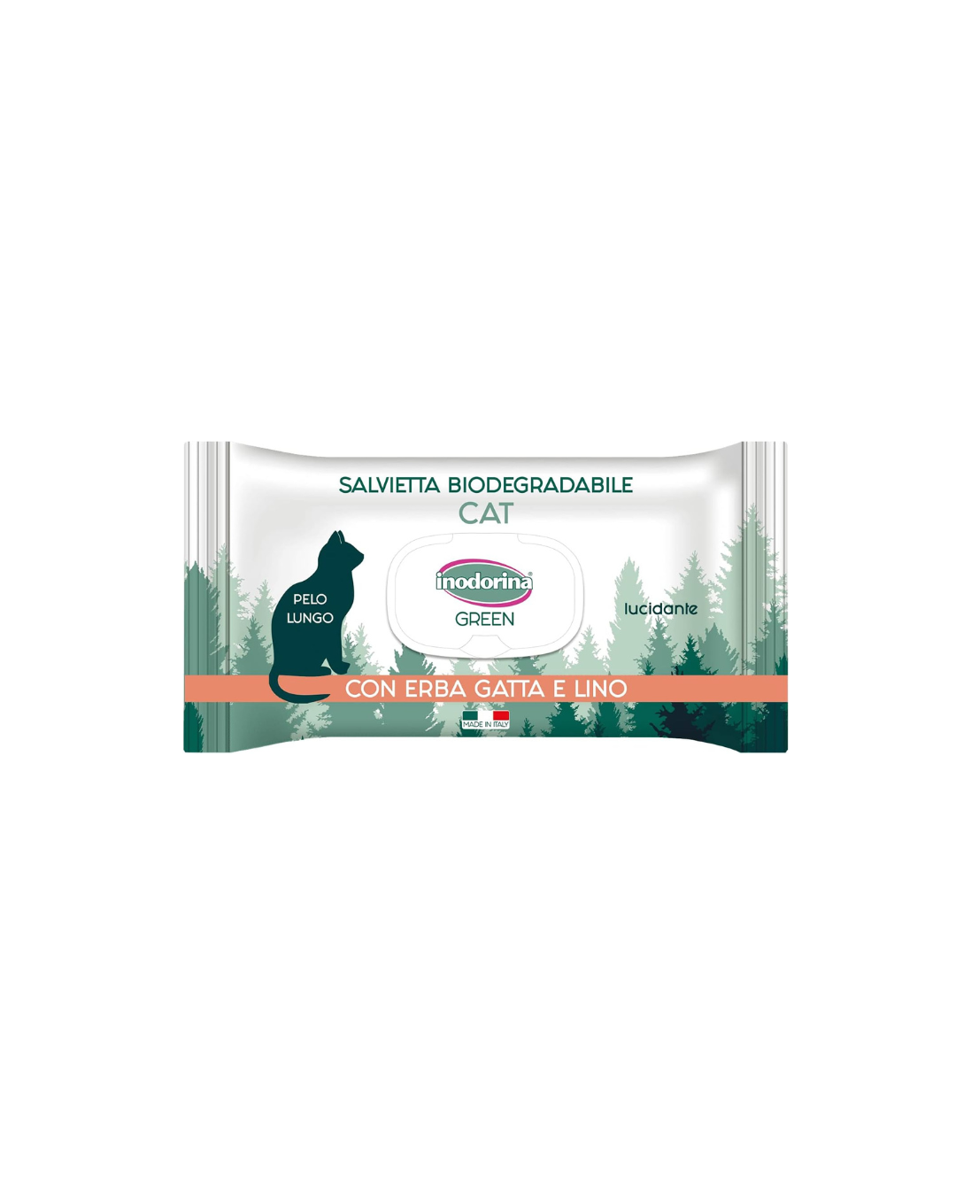 Inodorina - Salviette Green Rinfrescante - con Erba Gatta e Lino - 30 pz