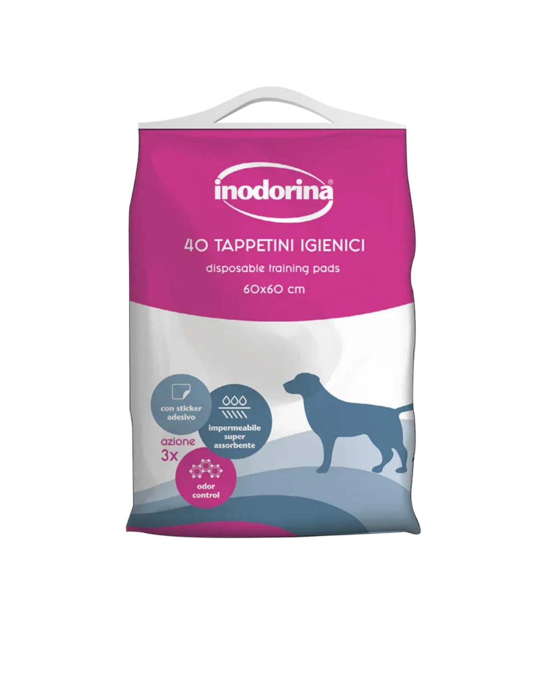 Inodorina - Traversine Igieniche Training Neutro - 60x60 40 pz con Strip Adesivo