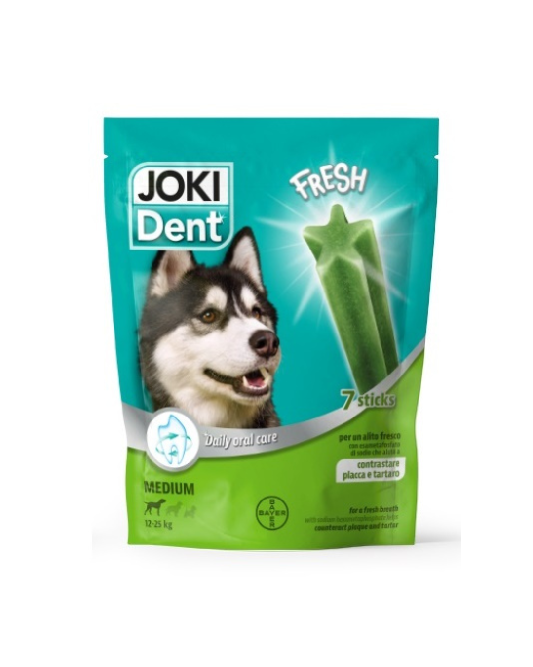 Joki Dent Fresh - Dental Stick Alla Menta  - Per Taglia Media - Busta 7 Sticks