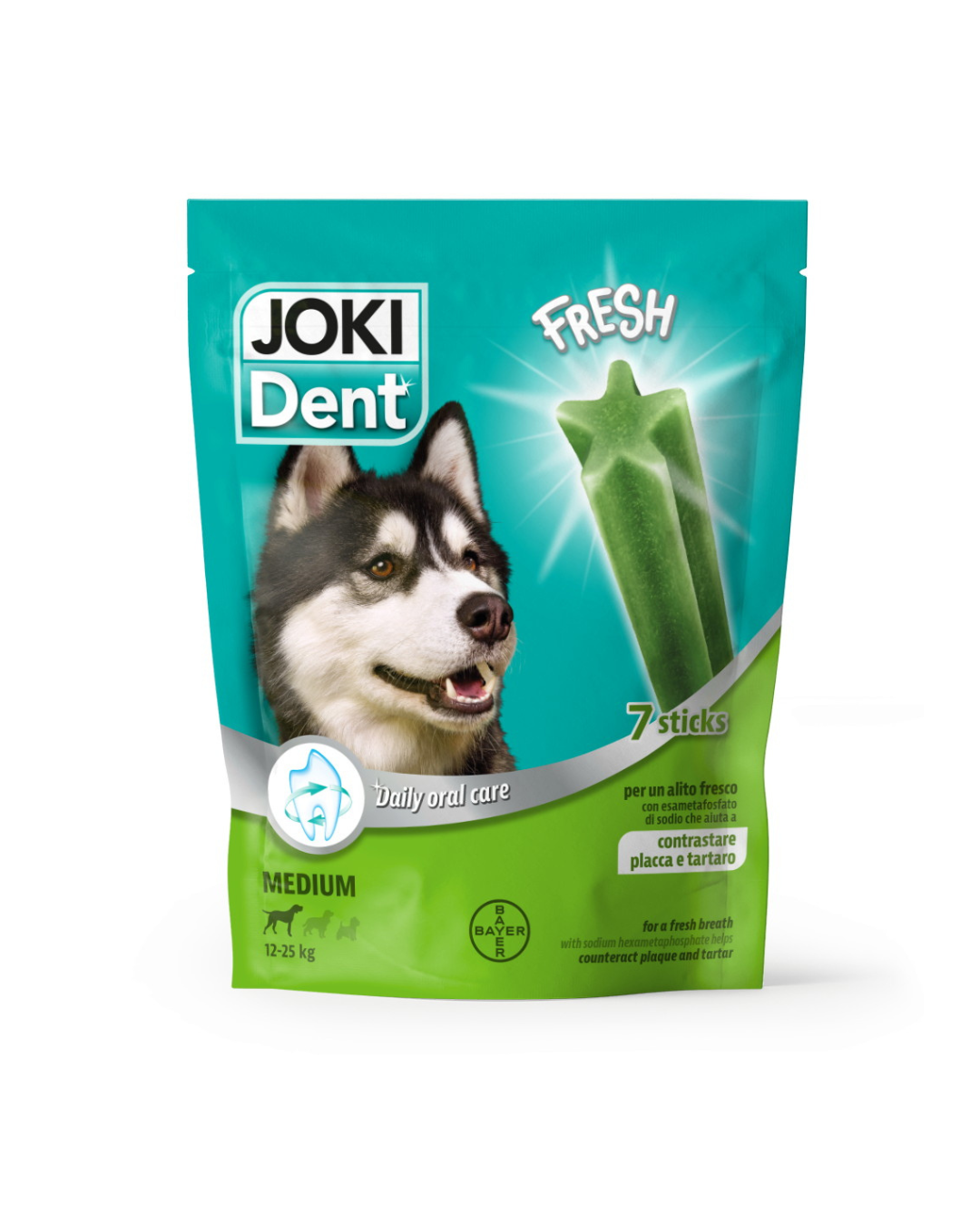 Joki Dent Fresh - Dental Stick Alla Menta  - Per Taglia Media - Busta 7 Sticks