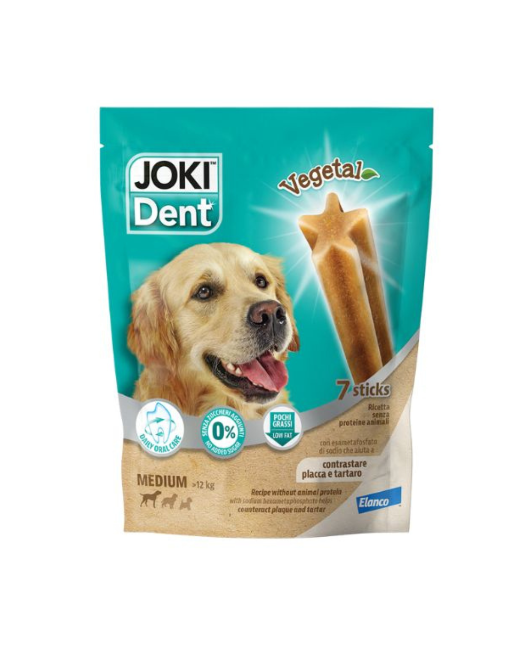 Joki Dent Vegetal - Dental Stick Vegetali  - Per Taglia Media - Busta 7 Sticks