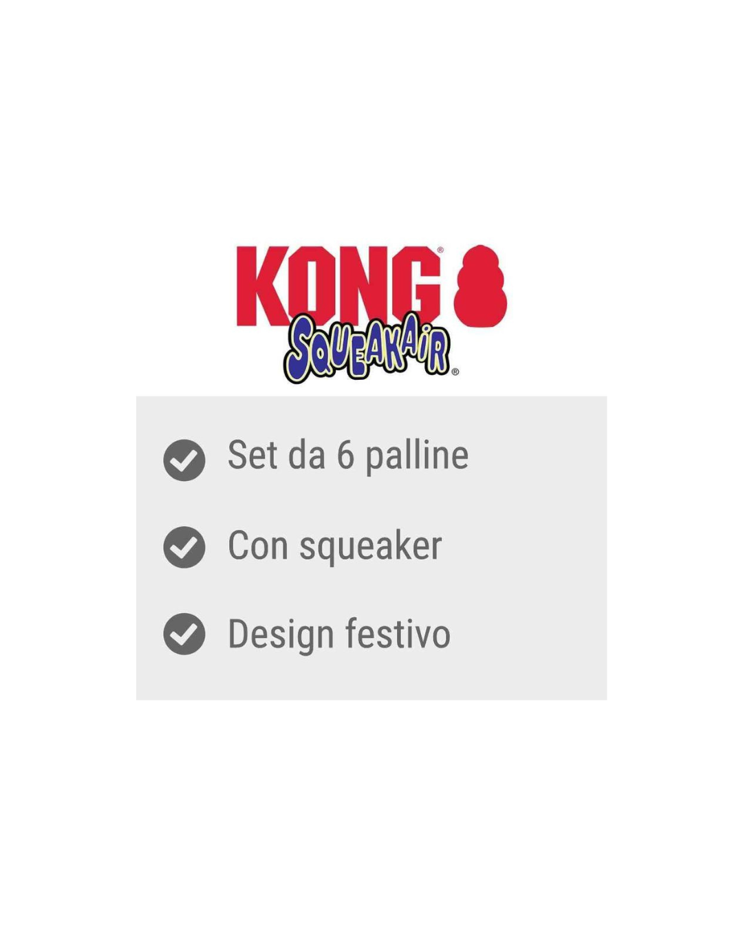 Kong - Holiday SqueakAir Balls 6pz Medium