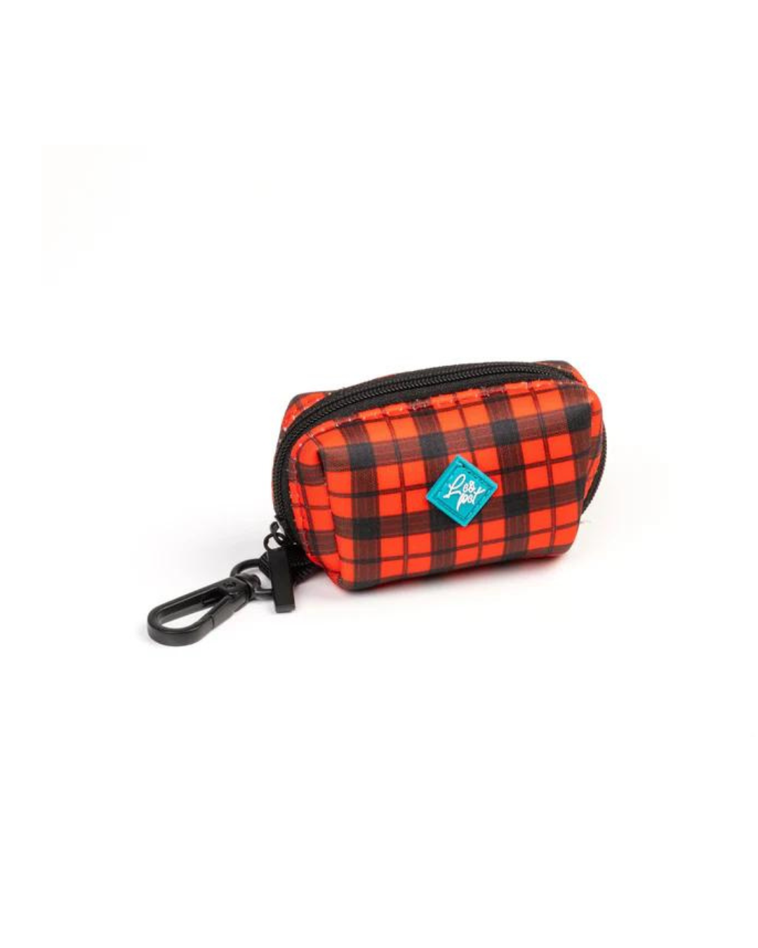 LeoPet - Dispenser Porta Sacchetti Igienici - Plaid Series - Rosso e Nero