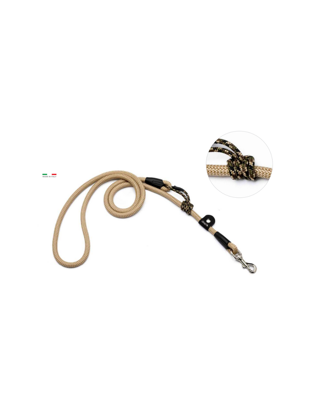 LeoPet - Guinzaglio Regolabile in Corda con Moschettone - Ø 1,2 x min 120 max 180 cm - Rufee