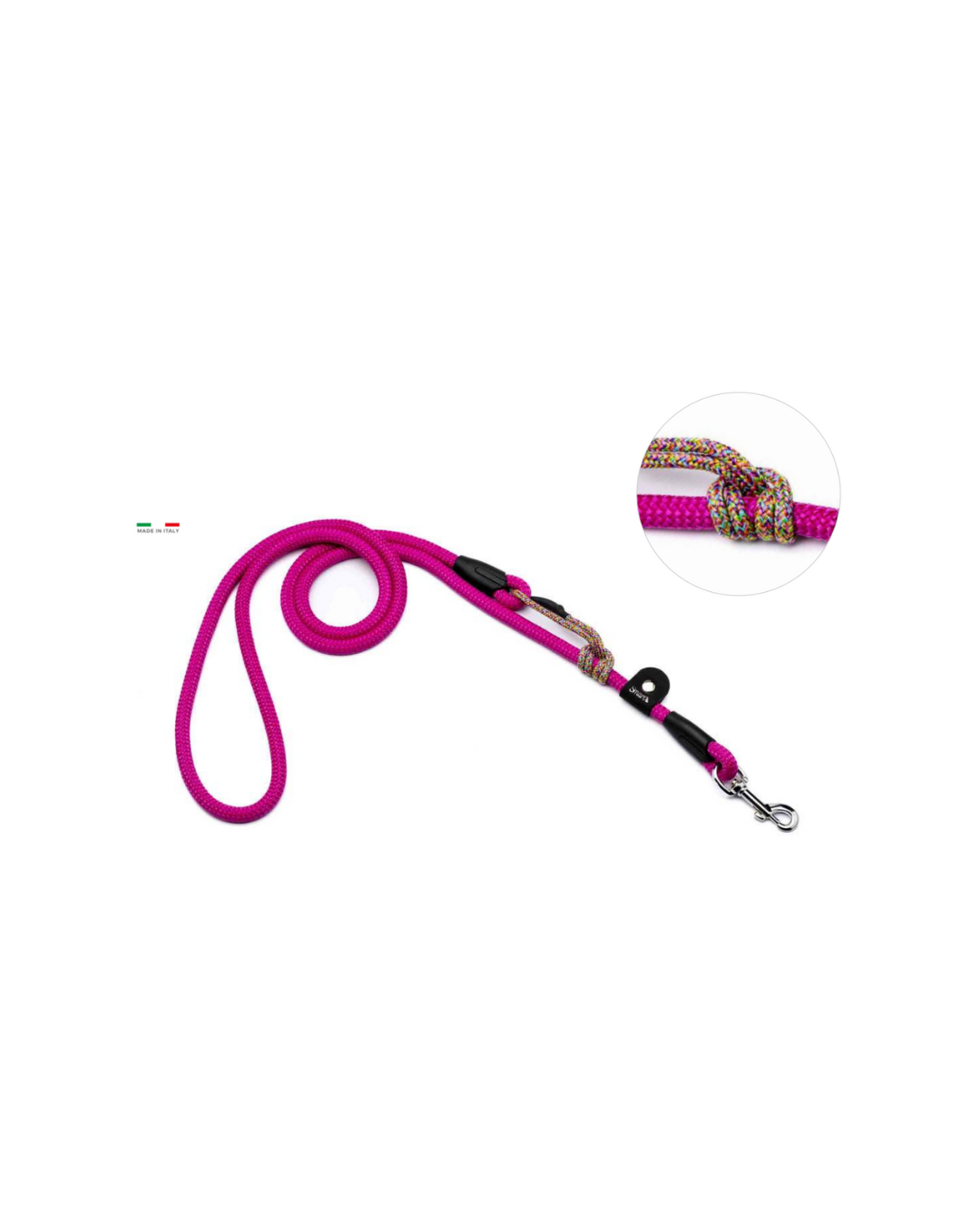 LeoPet - Guinzaglio Regolabile in Corda con Moschettone - Ø 1,2 x min 120 max 180 cm - Rufee