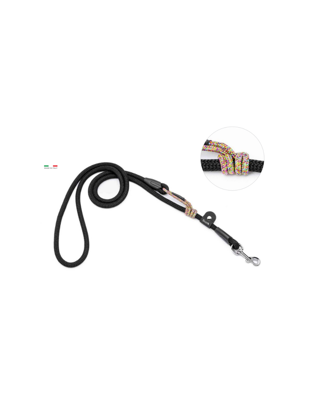 LeoPet - Guinzaglio Regolabile in Corda con Moschettone - Ø 1,2 x min 120 max 180 cm - Rufee