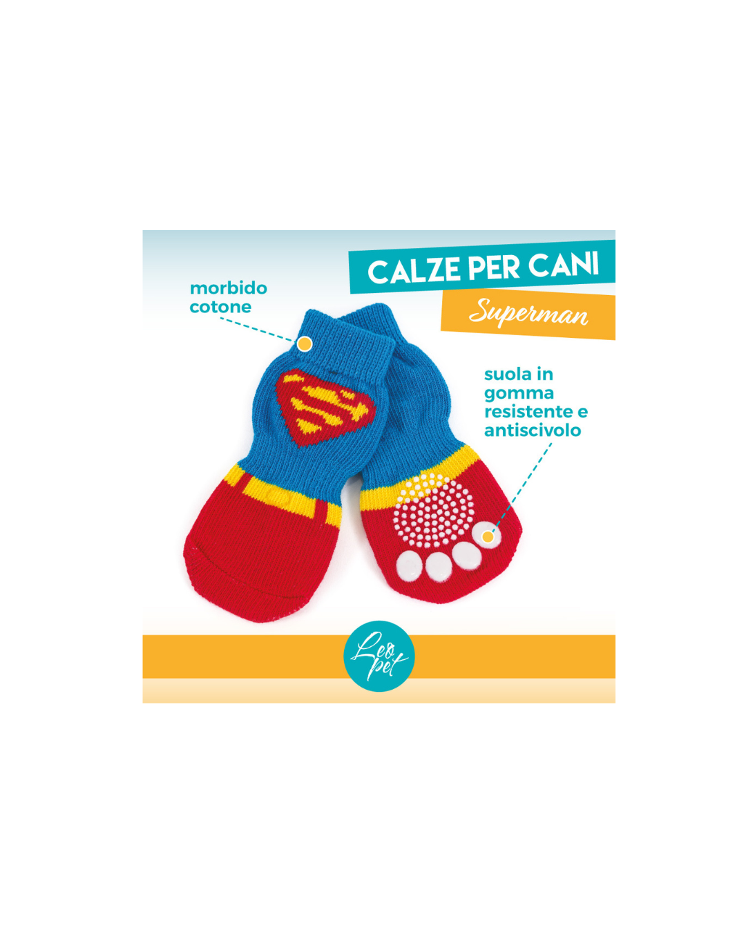Leopet - Calze per Cani Superman - M