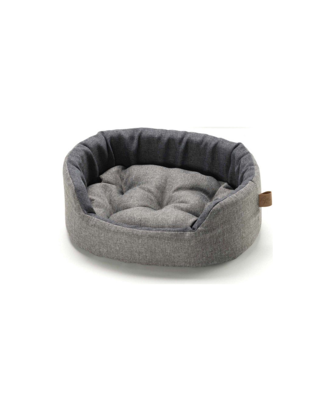 Leopet - Cuccia Lux Double Gray - con Cuscino Estraibile Double Face 65x46x17h cm