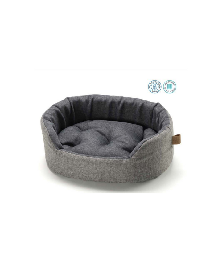 Leopet - Cuccia Lux Double Gray - con Cuscino Estraibile Double Face 65x46x17h cm