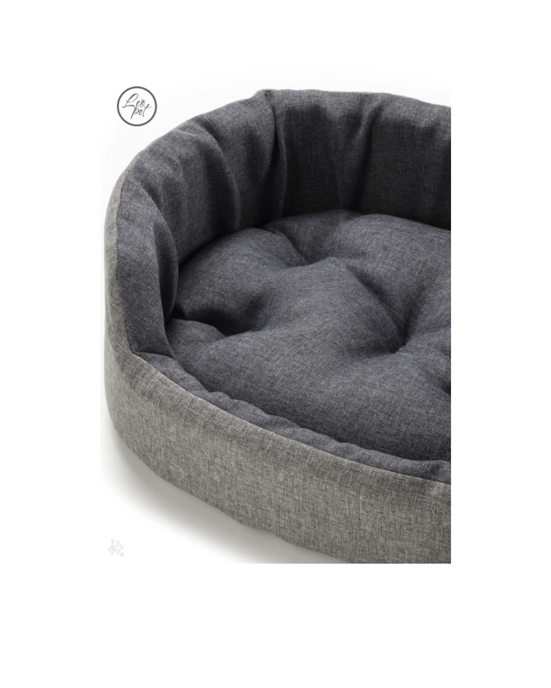 Leopet - Cuccia Lux Double Gray - con Cuscino Estraibile Double Face 65x46x17h cm