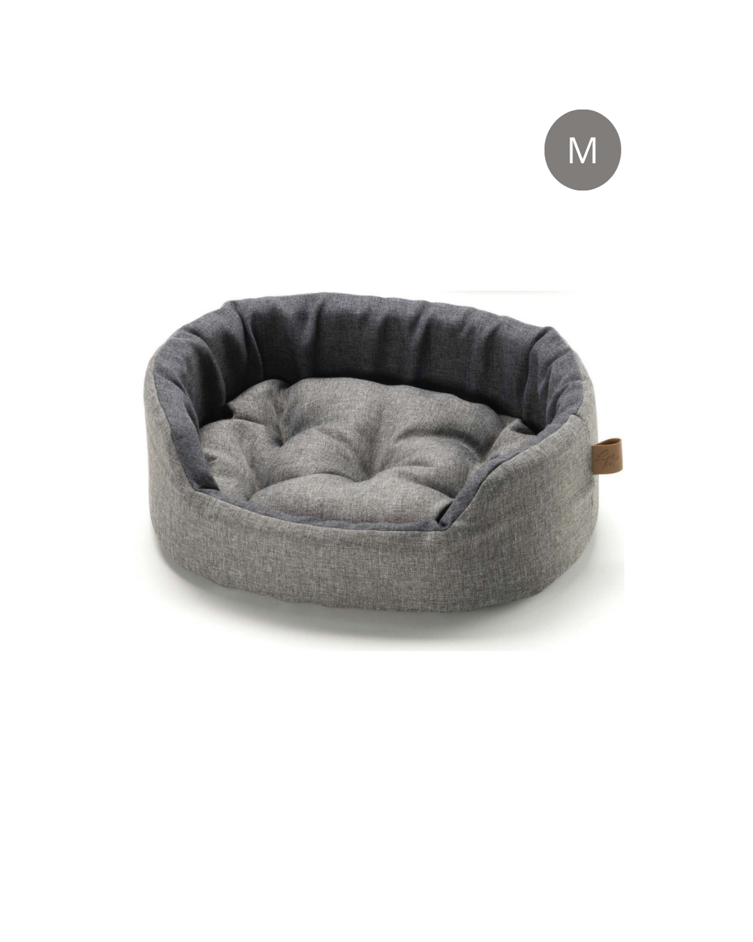 Leopet - Cuccia Lux Double Gray - con Cuscino Estraibile Double Face 65x46x17h cm