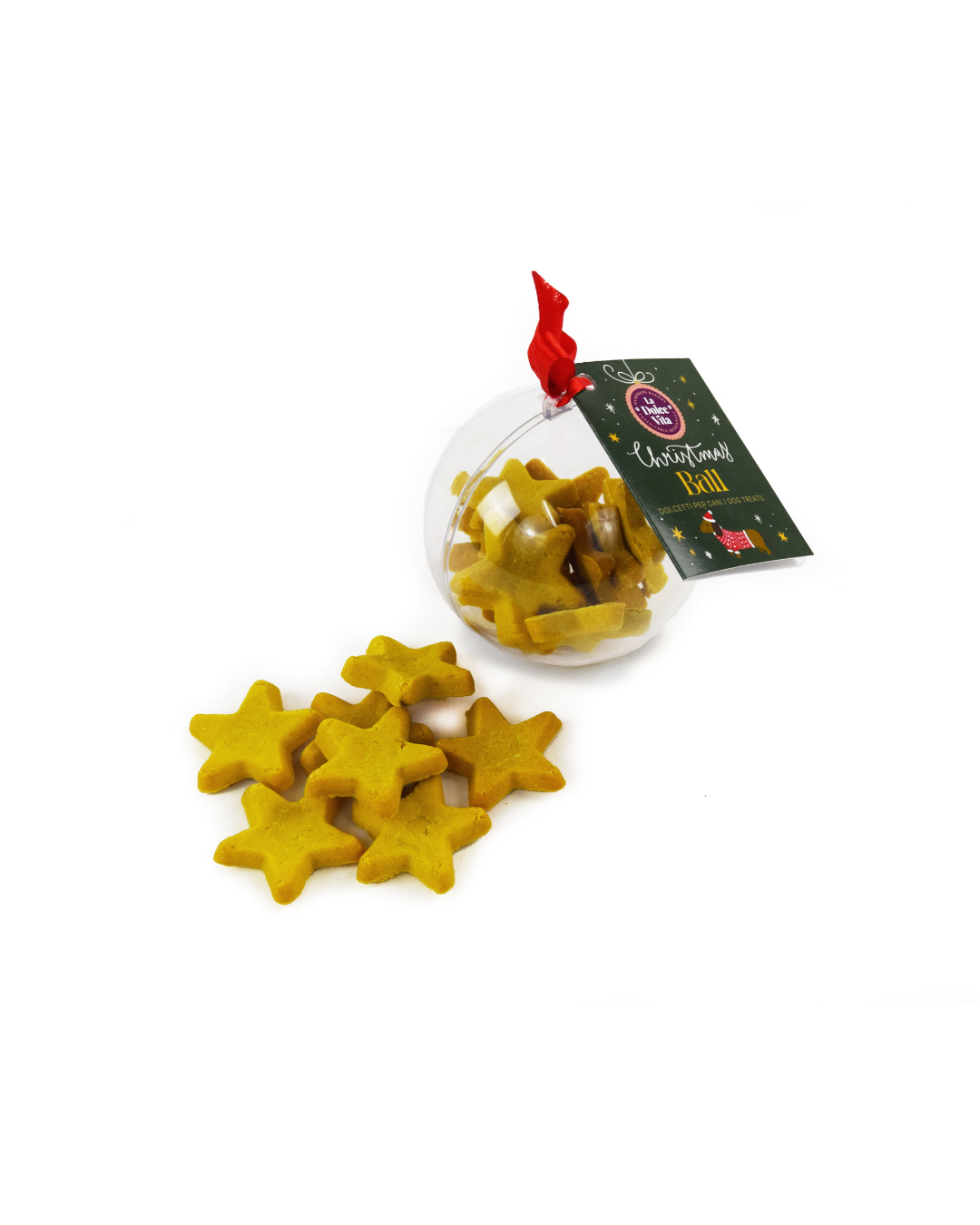 Leopet - Palla di Natale con 11 Biscotti a Forma di Stella 50gr