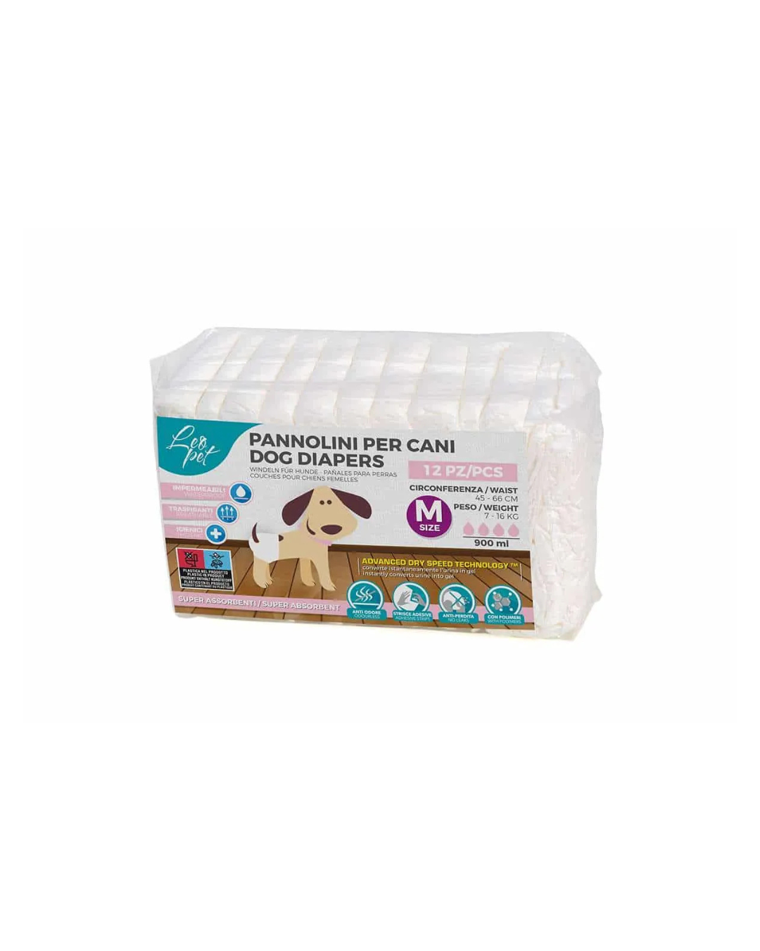 Leopet - Pannolino per Cani Femmine M 7-16 KG