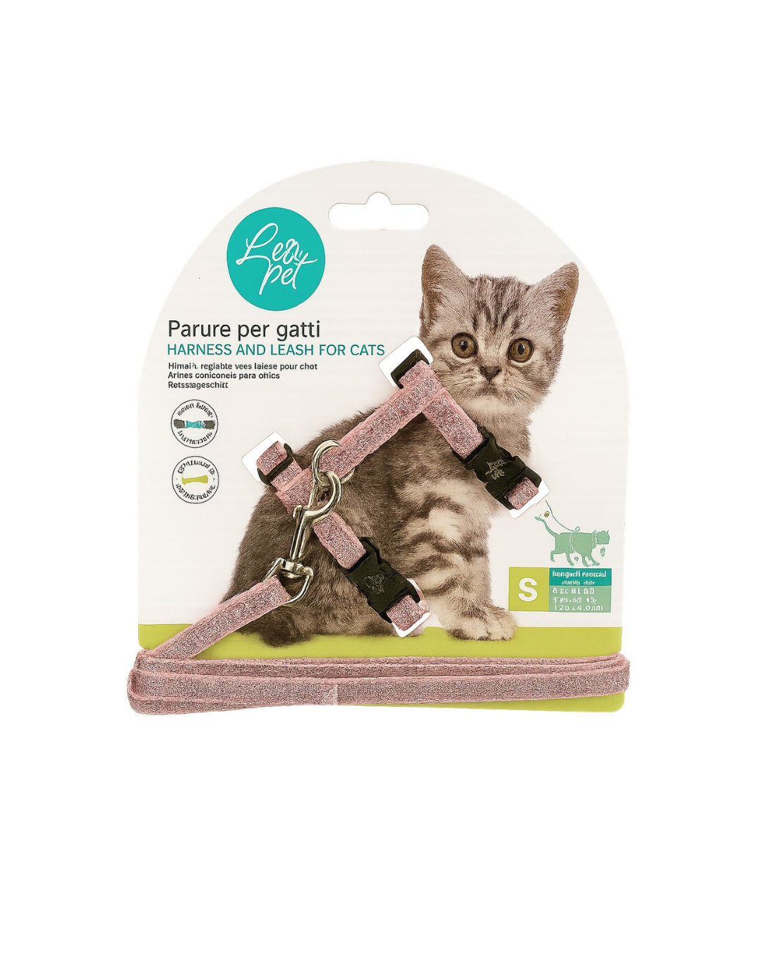 Leopet - Parure con Glitter Riflettente Rosa per Gatti Cuccioli