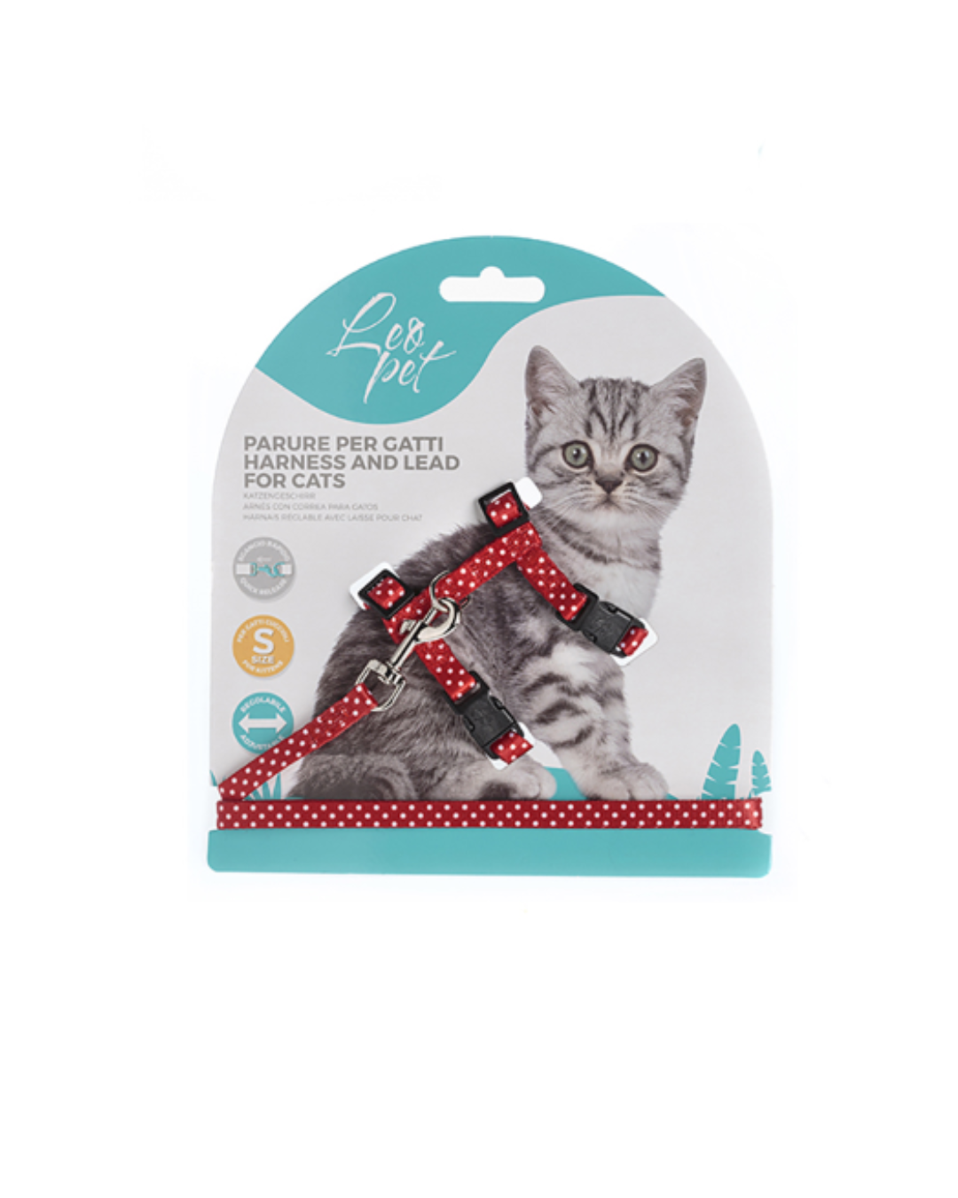 Leopet - Parure con Stampa Pois per Gatti  Cuccioli - S