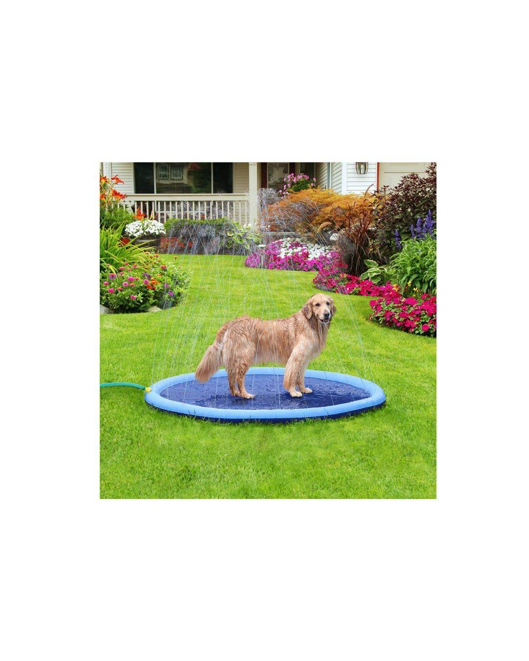 Leopet - Tappetino Rinfrescante con Spruzzatori D'acqua Rainbow Ø150cm