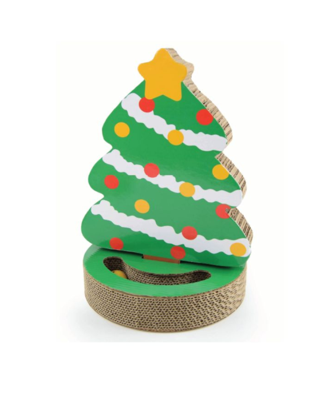 Leopet - Tiragraffi in Cartone Albero di Natale 29x30x41H cm