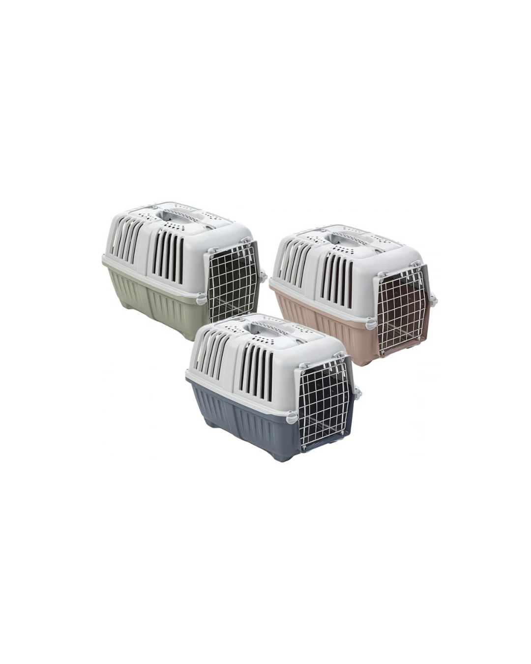 Leopet - Trasportino Pratiko Large 55x36x36cm h Con Porta in Ferro - Per Animali Domestici (3 colori vari)