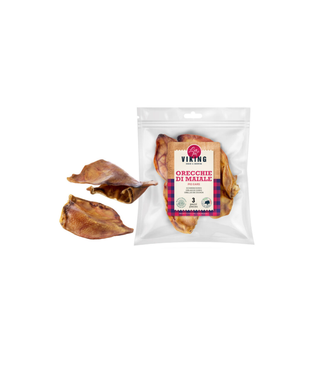 Leopet - Viking Orecchie di Maiale 3 pz. (Minimo 120 gr)