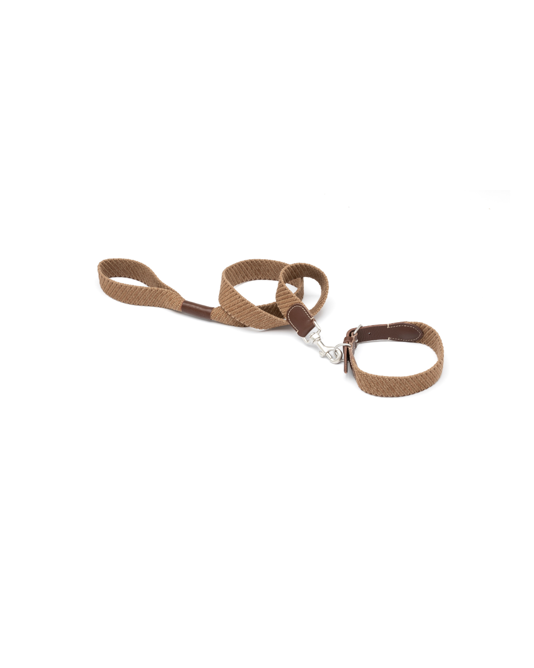 Leopet Ethnic - Guinzaglio Nastro in Cotone Marrone Washed 120x3,5 cm