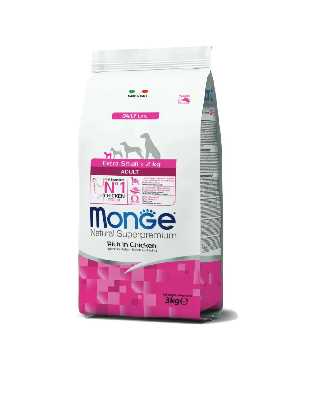 Monge - Extra Small <2kg Adult Pollo e Riso - 3 kg