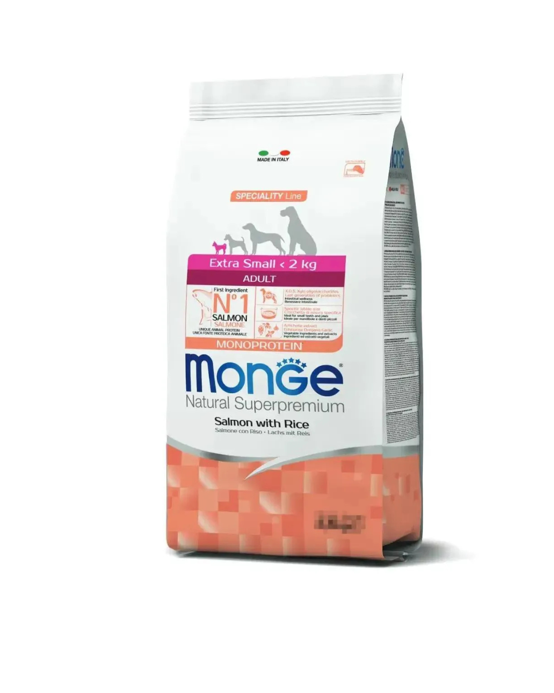 Monge - Extra Small <2kg Adult Salmone e Riso - 800 gr