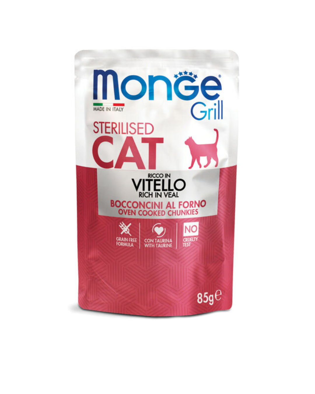 Monge - Grill Bags Sterilized Cat - Veal 85gr