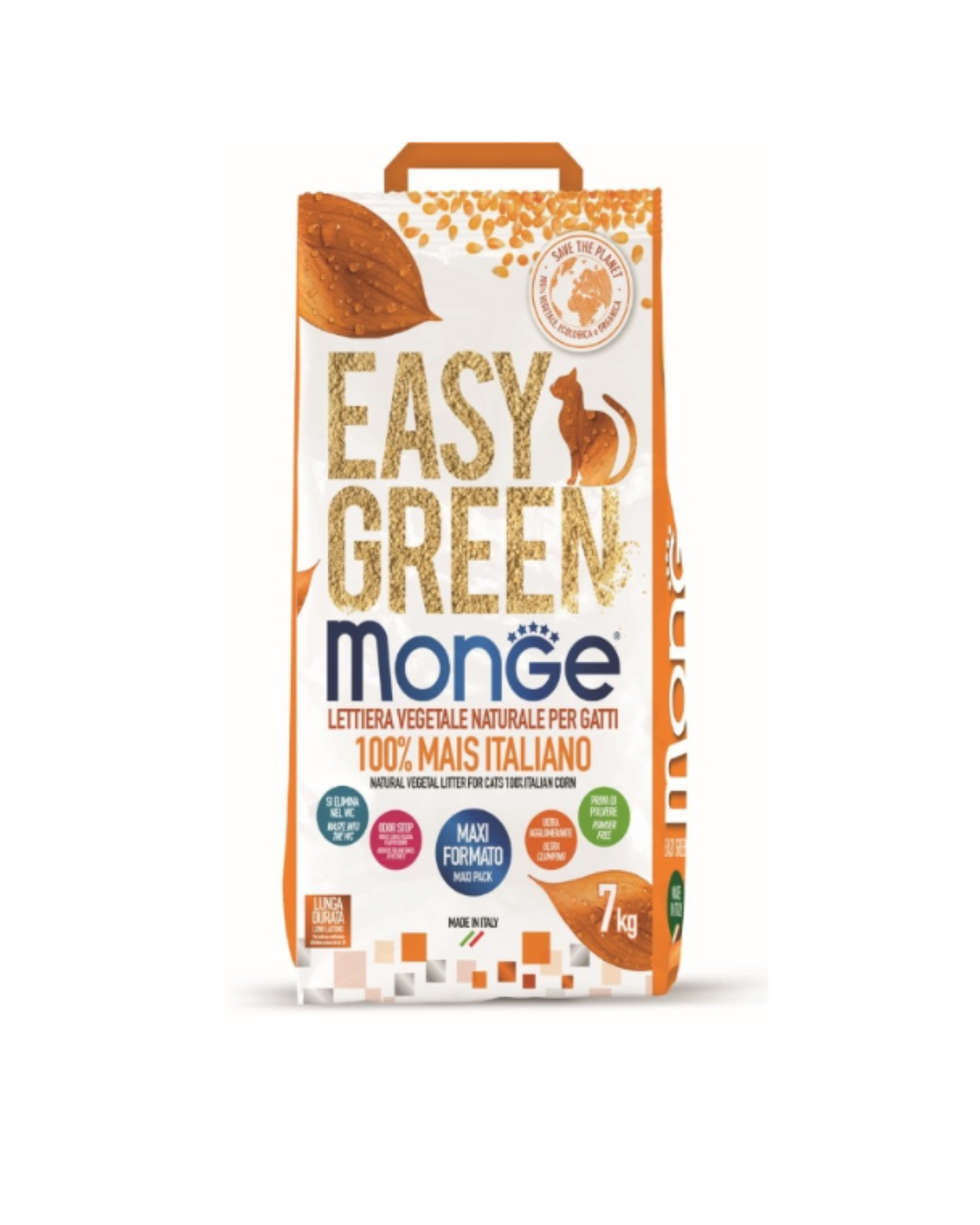 Monge - Lettiera Easy Green Per Gatti  Al Mais 7 kg