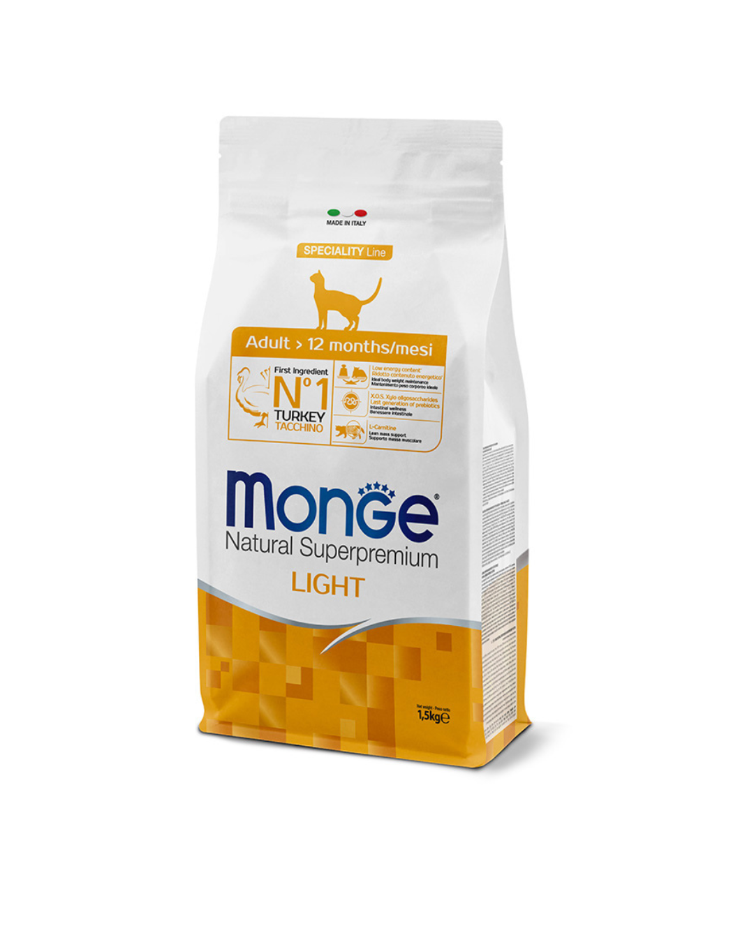 Monge - Natural Superpremium Gatto Adult Light - Tacchino 1,5kg