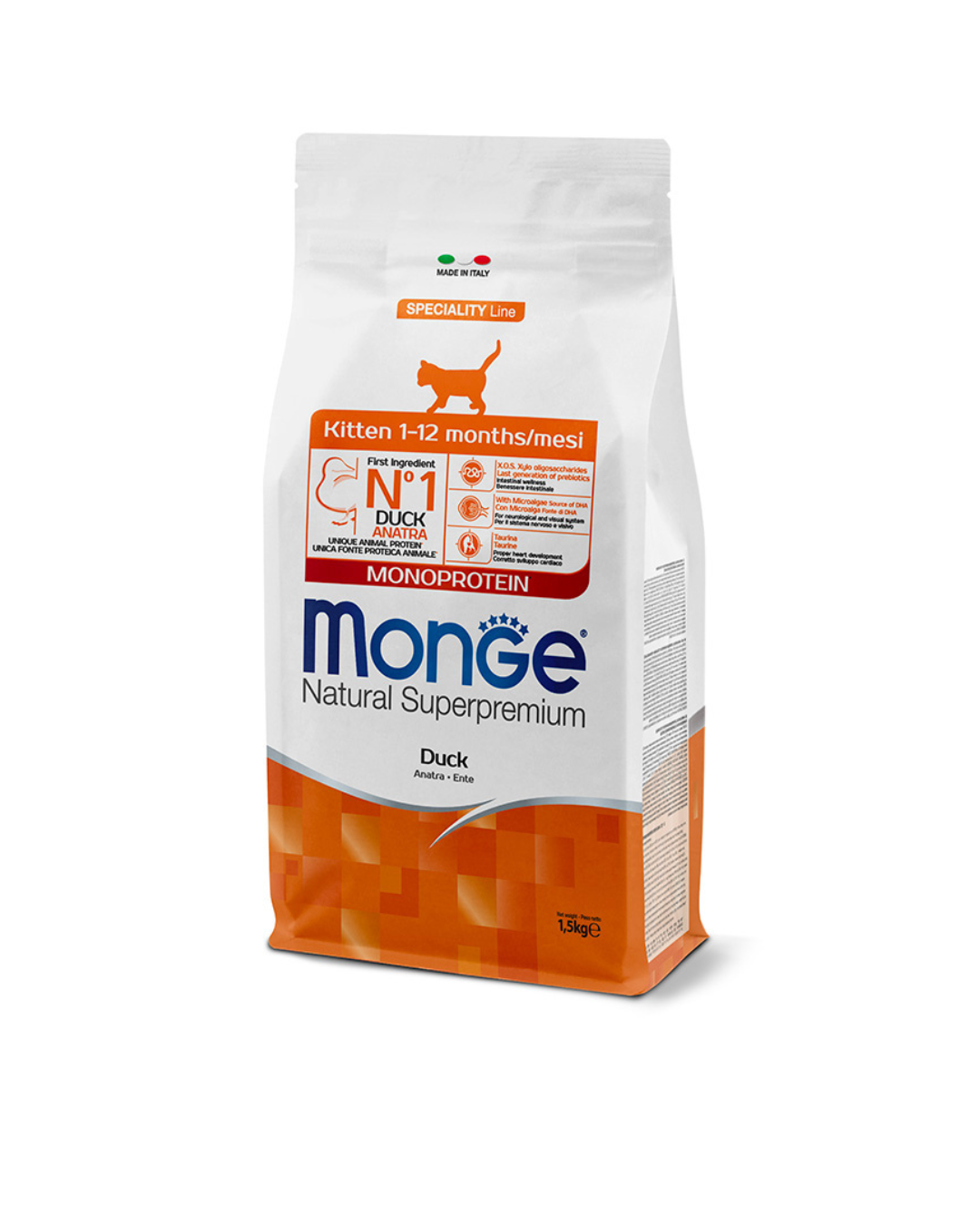 Monge - Natural Superpremium Gatto Kitten - Anatra 1,5 kg