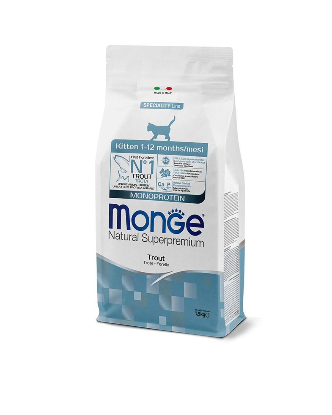 Monge - Natural Superpremium Gatto Kitten - Trota 1,5 kg