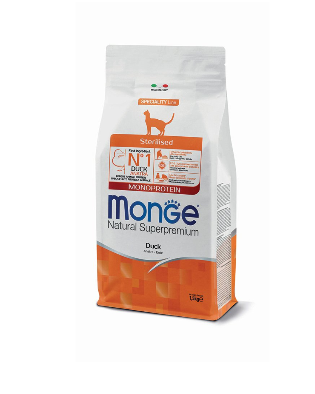 Monge - Natural Superpremium Gatto Sterilizzato  - Anatra 10kg