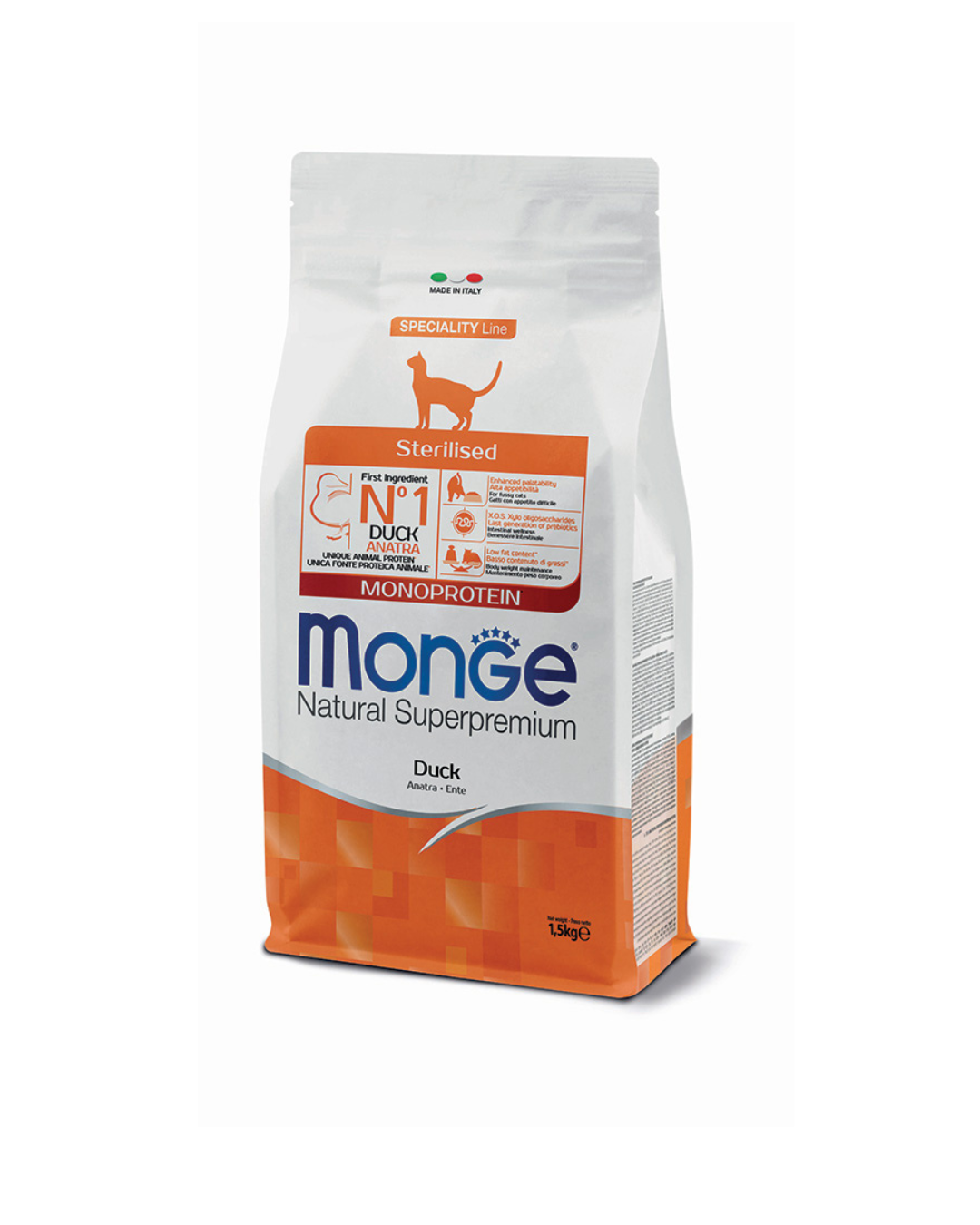 Monge - Natural Superpremium Gatto Sterilizzato - Anatra 1,5kg