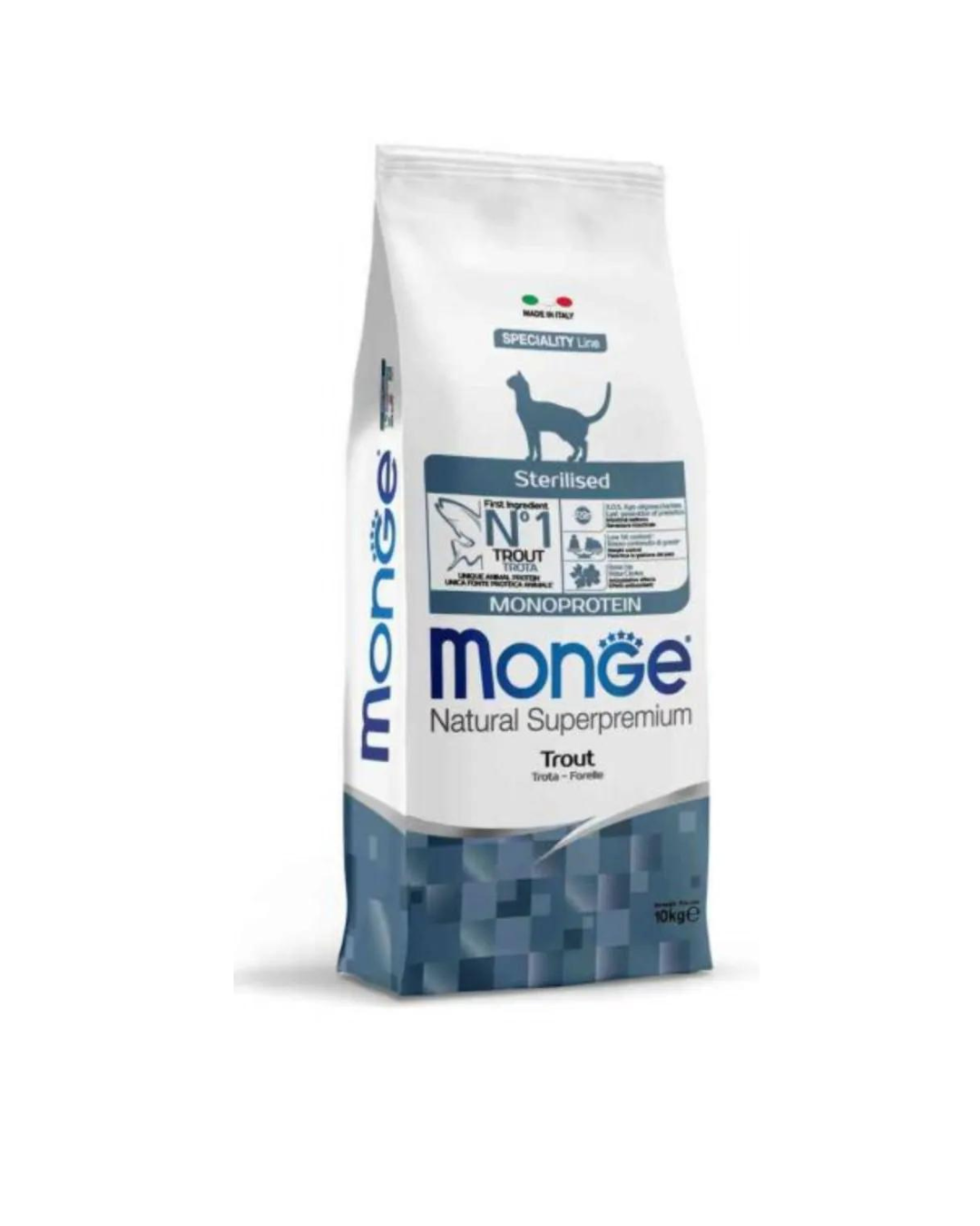 Monge - Natural Superpremium Gatto Sterilizzato - Trota 10kg