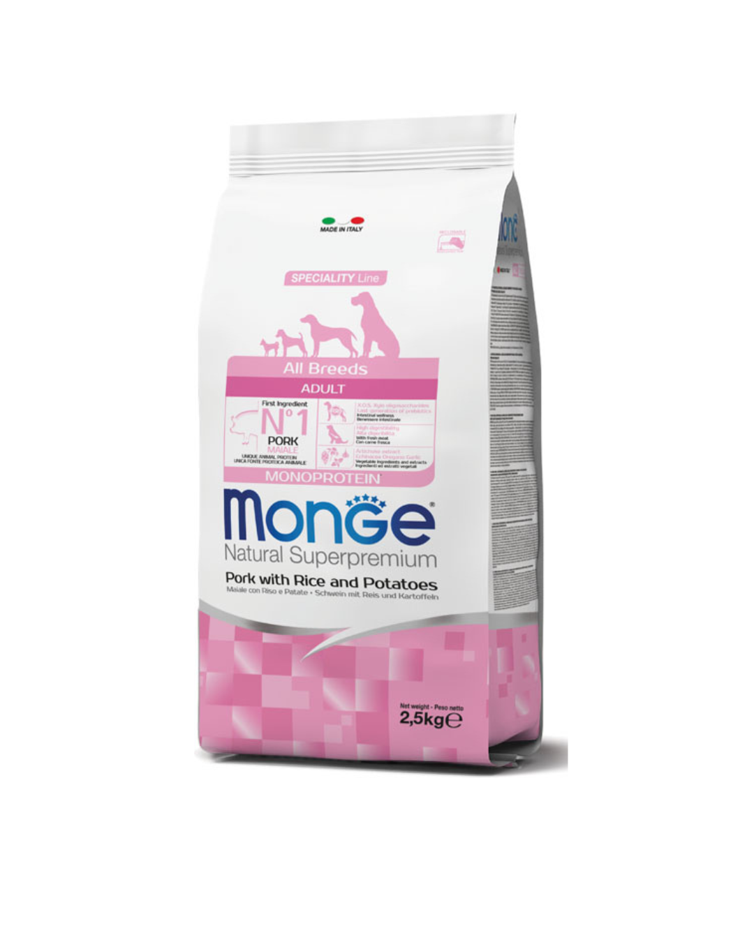 Monge - Puppy and Junior All Breed Maiale Riso e Patate - 2,5 kg