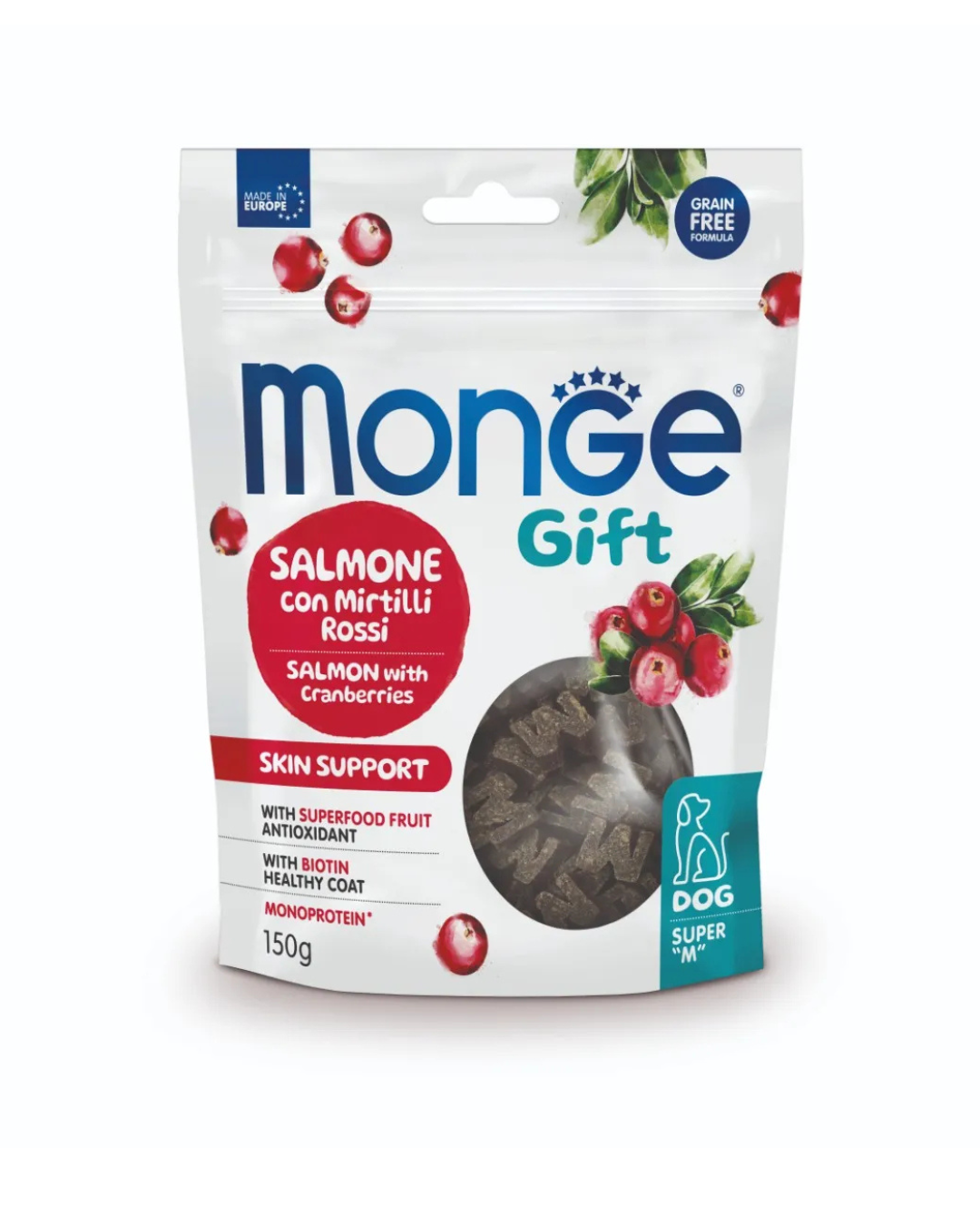 Monge Gift Super "M" Skin Care - Gusto Salmone e Mirtilli Grain Free 150 gr