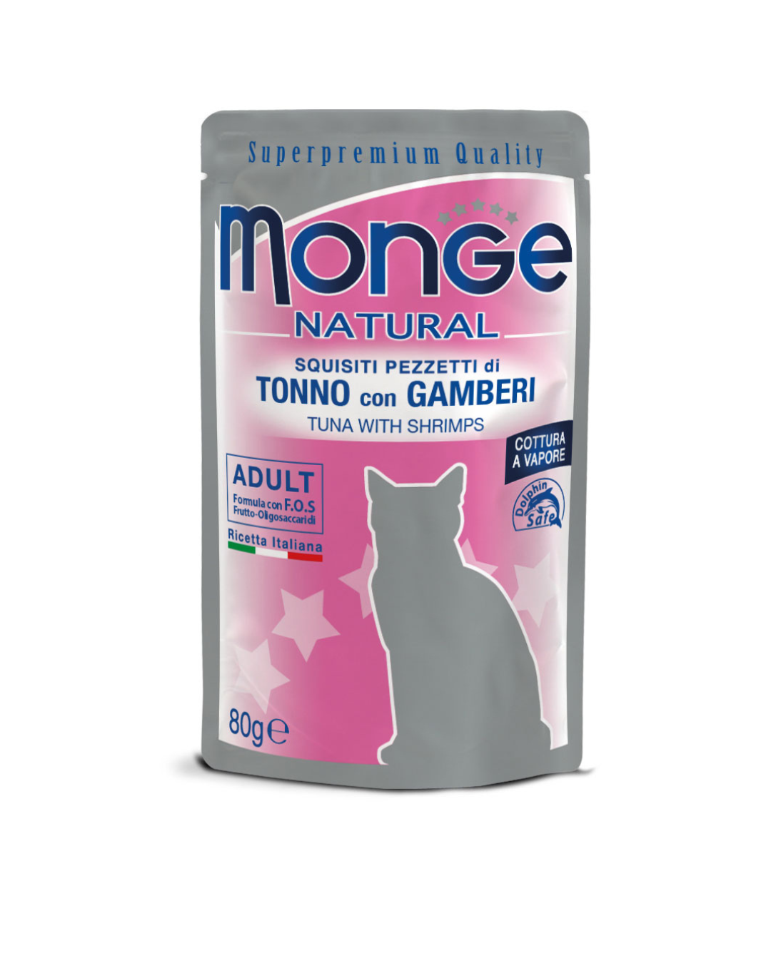 Monge Natural Adult Cat - Tonno con Gamberi 80 gr - in Soft Jelly